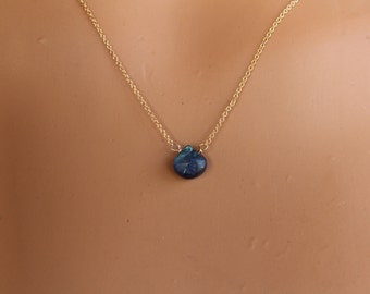 Blue Labradorite Necklace, Minimalist Necklace, Delicate, Layering Necklace, Gemstone Necklace, Dainty, Layered, Labradorite Pendant