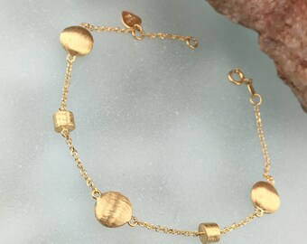 Yellow Gold bracelet 14 carats, gift for woman, exclusive bracelet, jewel, birthday gift, nameday gift, bracelet with cycles