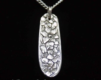 Spoon Jewelry, Spoon NECKLACE Pendant, Silverware Jewelry, Narcissus 1935
