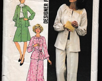 Simplicity 7132 Designer Fashion Misses Two-Piece Dress, or Top, Pants