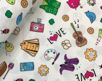 Last Fat Quarter, Girl Scout Fabric in White from the Girl Scouts Collection by Riley Blake, 18"x22"