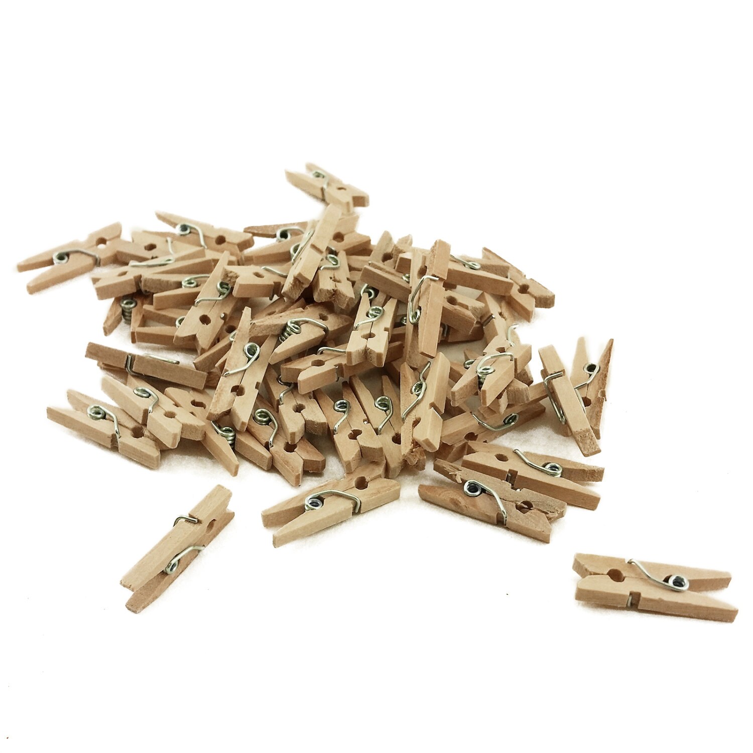 1 Natural Unfinished Wood Mini Clothespin Clothes Pins