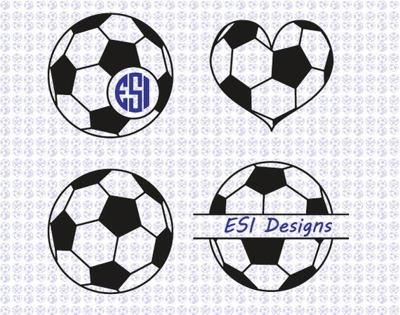 Download Soccer ball Football monogram designs. SVG DXF EPS files.