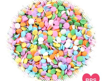 Mini Pastel Rainbow Polka Dot Sprinkles, Mini Confetti Dot Quins, Pastel Rainbow Sprinkles, Confetti Cake Sprinkles, Easter Sprinkles