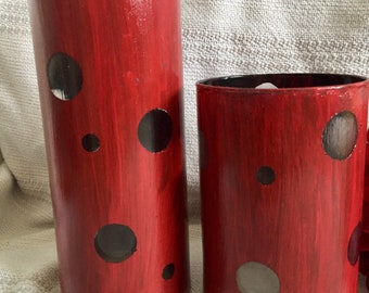 Un Ensemble de 2 Pots en Vitre rouge/ Vase pour vos fleurs