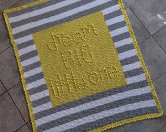 Dream Big Little One Baby Blanket - Crochet PATTERN INSTANT DOWNLOAD