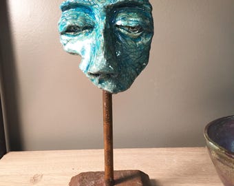 hand built sculpture "Listen"