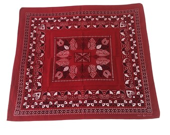 Vintage 1940s Elephant Brand Bandana / Trunk Down / Selvedge Cotton