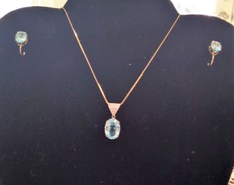 Blue Topaz Necklace and Earrings