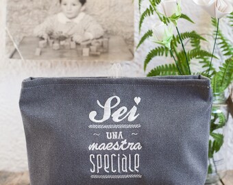 You are a special teacher-Beauty case or pen holder with embroidery