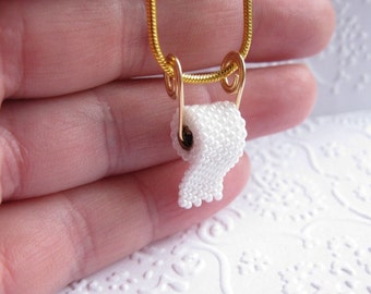 Toilet Paper necklace pendant with gold plated or sterling silver chain