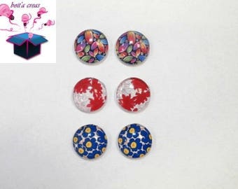 6 glass cabochons 18 mm as pictured lot number 75