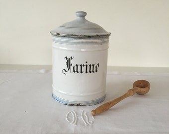 Vintage French enamelware pot