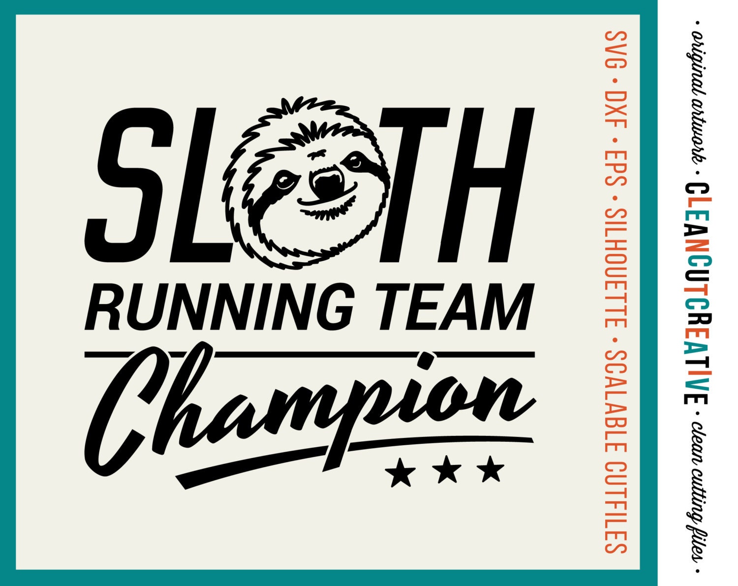 Download SVG Sloth svg Funny svg Sloth Running Team Champion svg heat