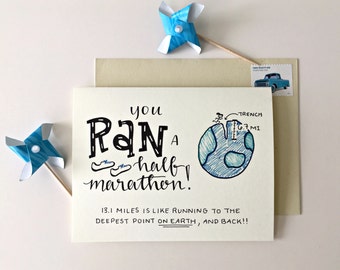 Half Marathon Card / Run 13.1 / Card for Half Marathon / Runner Gifts