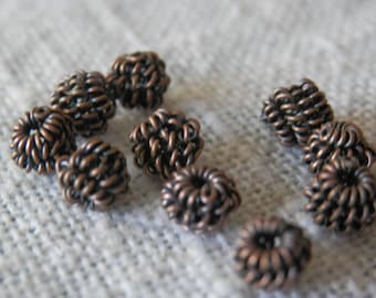 5mm 20pcs Coil Spacer Beads Copper Beads Wire Spacer Beads Jewelry Making Beading Supplies DIY Supplies