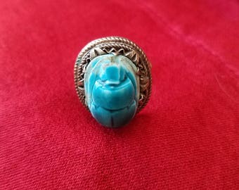 Vintage Sterling silver scarab ring