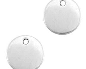 DQ Gravurplättchen, blank pendant-1 piece-Antique silver-Zamak-Ø selectable (Ø:: 12 mm)
