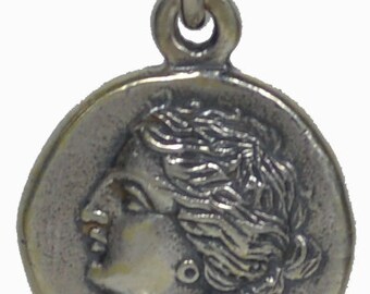 Artemis & Pegasus Small Silver Pendant