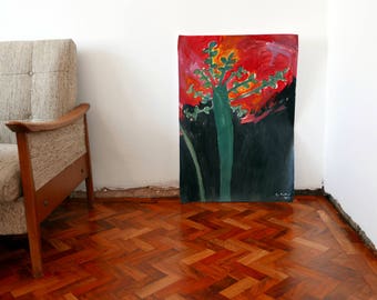 Original Faye Moorhouse painting - FOREST FIRE - free international shipping