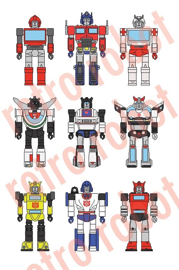 Items similar to Transformers G1 Autobots Character print on Etsy