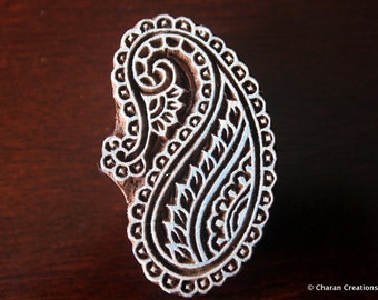 Indian Wood Textile Stamp, wood block stamp, tjaps, pottery stamp, carved wood stamps - Paisley