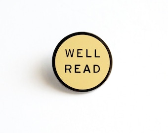 WELL READ enamel lapel pin