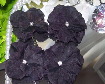 Black Hair Flowers,Black Wedding,Broda, Hair Flower,Bridesmaid Hair Flower