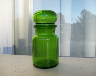 Vintage Green Apothecary Jar
