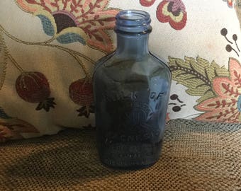Vintage Blue Glass Milk of Magnesia Bottle