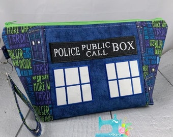 Tardis Bigger On the Inside Doctor Who - Knitting Project Bag - Crochet Bag