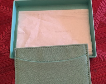 NEW, NEVER USED!!! Tiffany & Co. Blue Leather Card Case