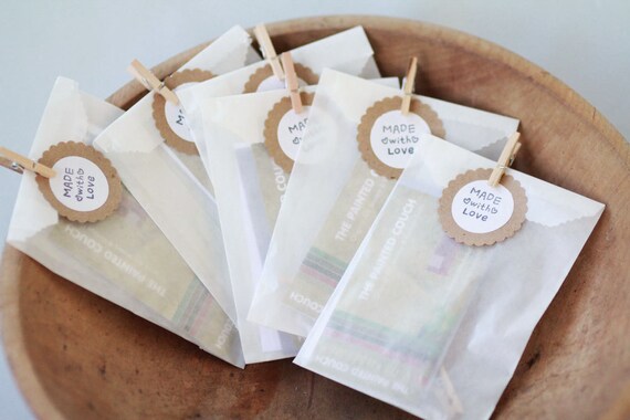 Glassine Bags set of 50 3 1/4 x 4 5/8 Wedding Favor Glassine Bags set of 50 (When choosing custom logo label option