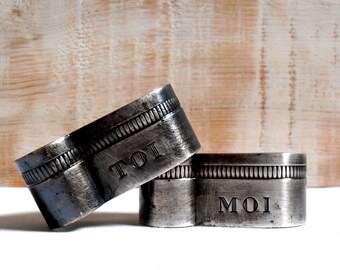 Duo you and me - 2 rings - silver - France 70s