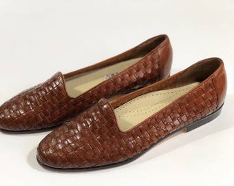 Vintage Leather Trotters Loafers, Size 8