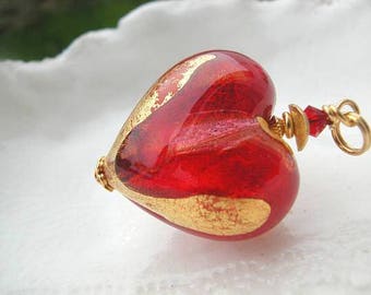Murano Glass Heart Necklace