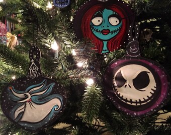 Nightmare Before Christmas wooden Christmas ornaments hand painted fan art