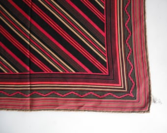 vintage German silk scarf with rolled edges