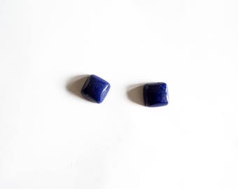 Pair of lapis lazuli square 12mm cabochon