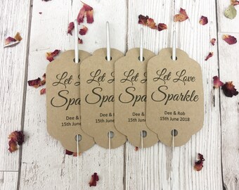 Sparkler gift tags, wedding sparklers, let love sparkle tags, wedding firework tags, tags for wedding sparklers, wedding favour. Sparklers