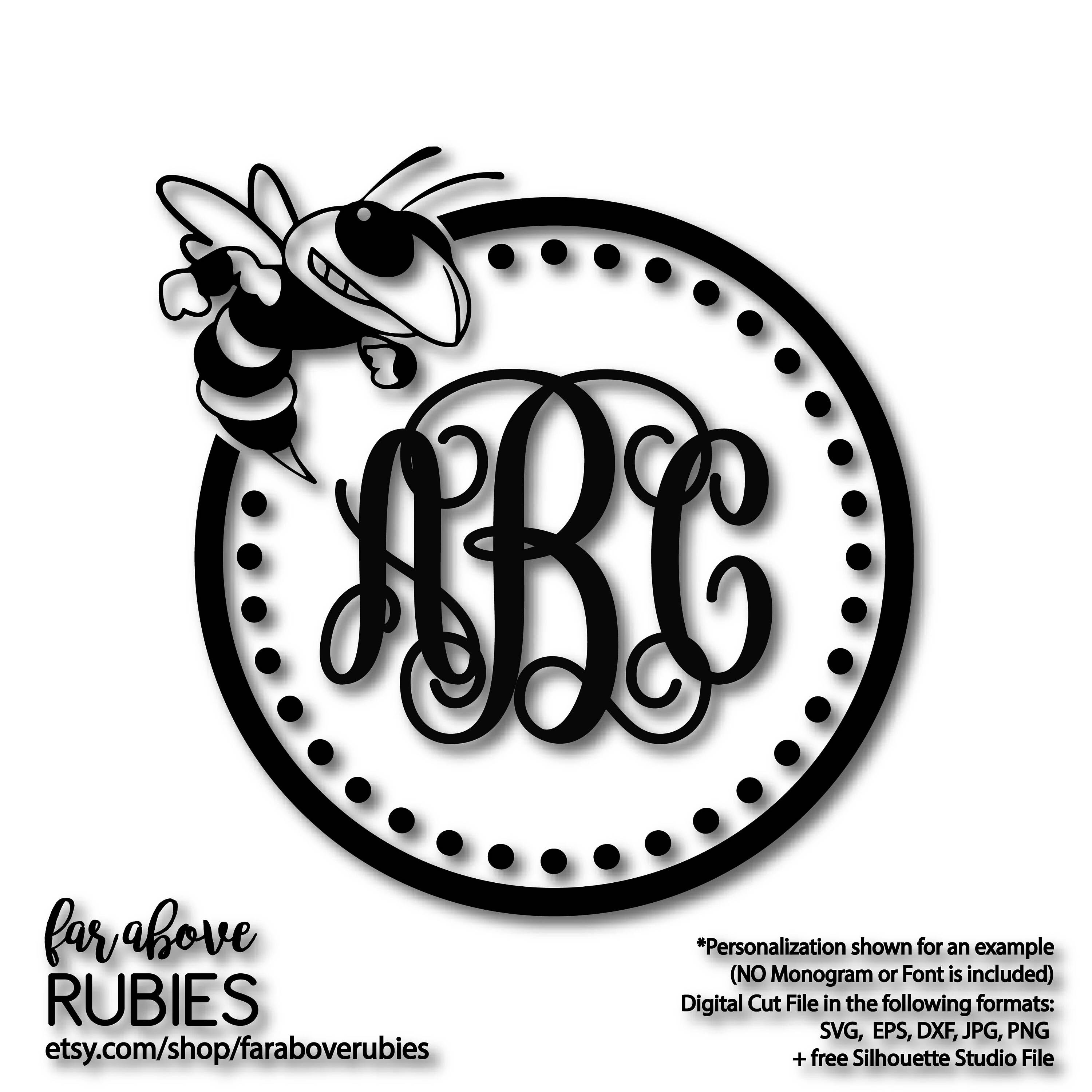 Download Yellow Jackets Stingers Hornets Monogram Circle monogram NOT