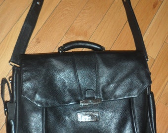 bosca black leather messenger bag briefcase black leather holds everthing