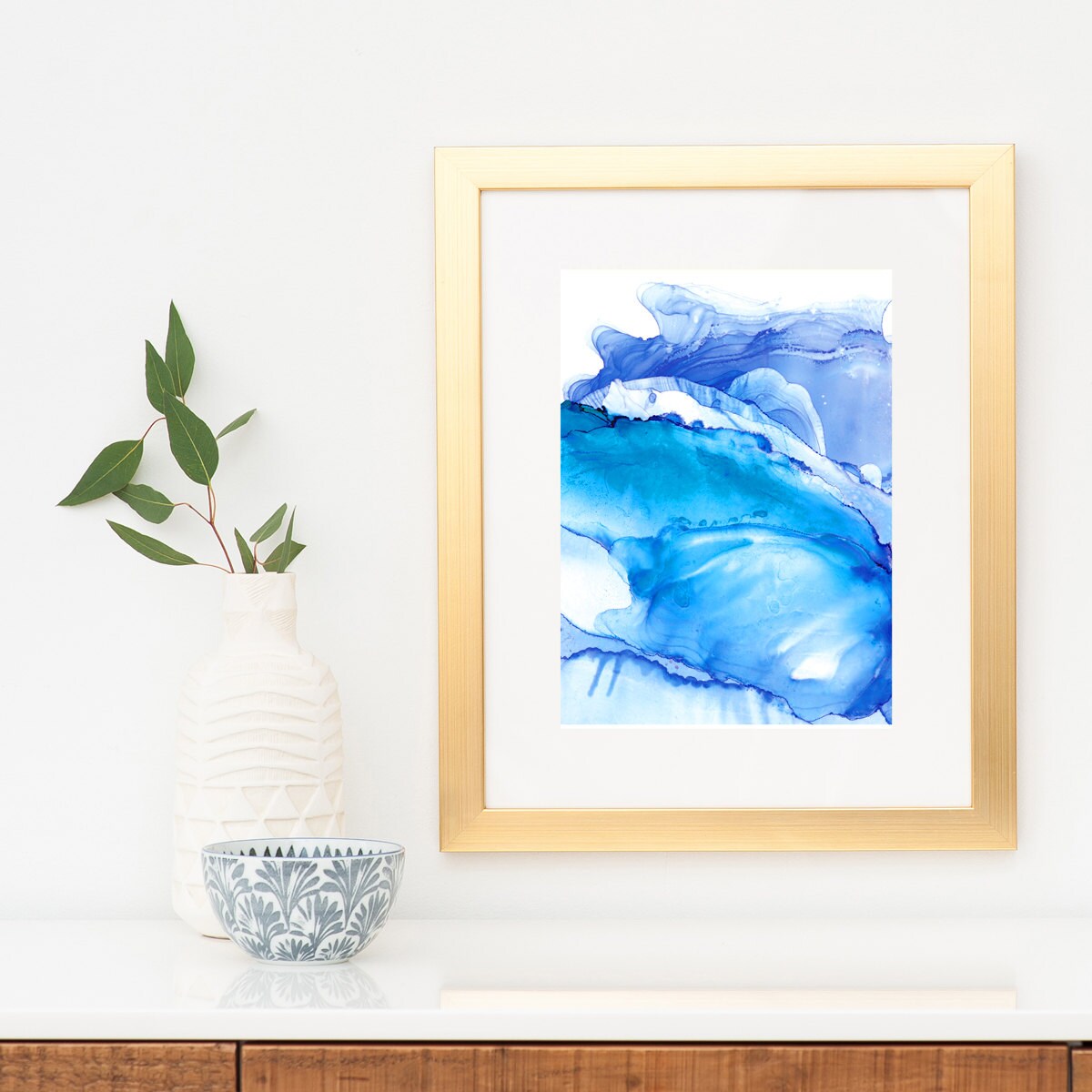 Storm Swell Indigo Ink Art Print Ocean Art Blue Ocean Art 4007