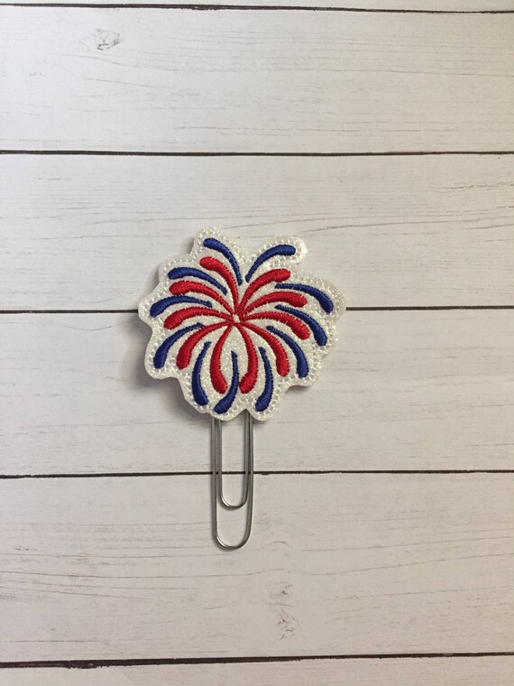 Glitter Fireworks Planner Clip/Planner Clip/Bookmark. Patriotic Planner Clip. 4th of July Clip. Glitter Planner Clip. Easter Planner