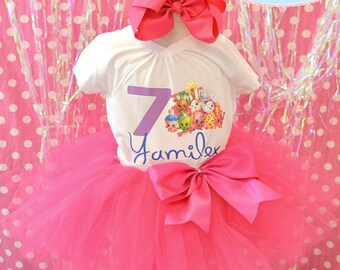 Shopkins birthday outfit,FREE SHIPPING,tutu outfit,birthday girl,Shopkins set,colorful tutu,colorful outfitt,Shopkins birthday tutu set