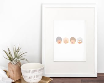 golden girls art print - golden girls artwork - golden girls art - golden girls print - thank you for being a friend - golden girls tv show