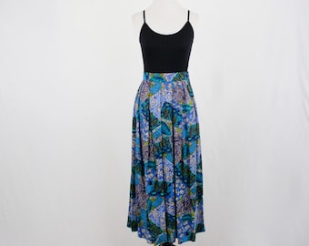 1980s Rayon Batik Print Skirt