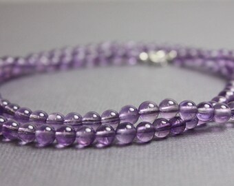 Amethyst Necklace, Amethyst Bead Necklace, Purple Necklace, Amethyst Jewelry, Long Amethyst Necklace, February Birthstone Necklace