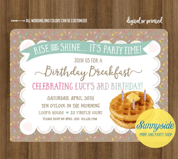 Breakfast Birthday Party Invitations 7