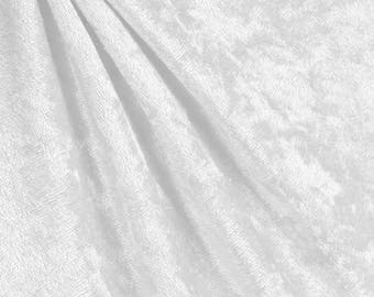 White %100 Polyester Velvet Fabric by the yard